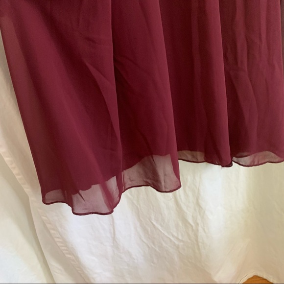 Ruffle Spaghetti Strap Chiffon Dress w/Slit - Sz 0 - Picture 11 of 13